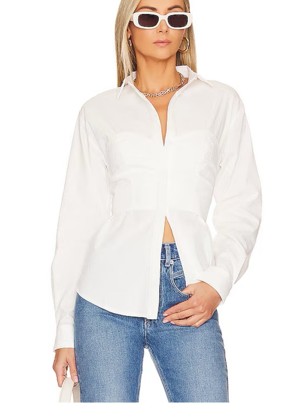 Revolve Sovere Women's Corset Button-Down Shirt